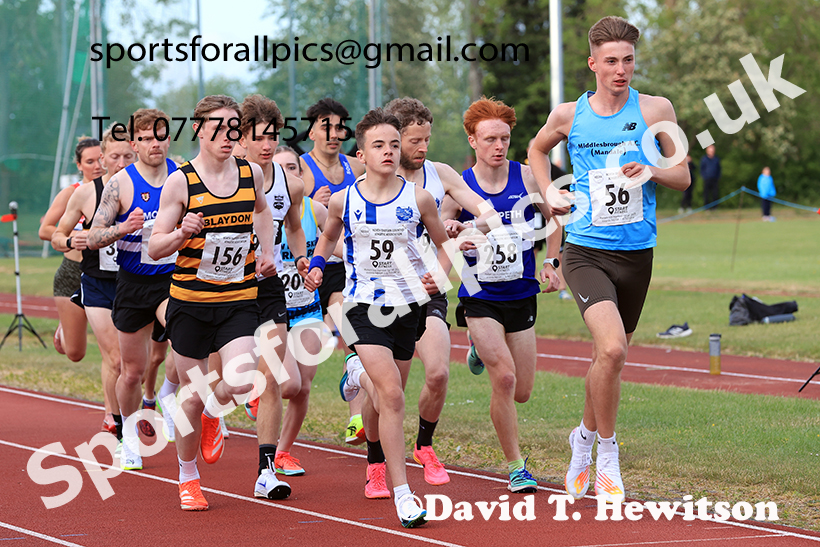 The 3000 metres, 2025 NEGP No 2, Monkton Stadium, Wednesday, May 28th. Photo: David T. Hewitson/Sports for All Pics